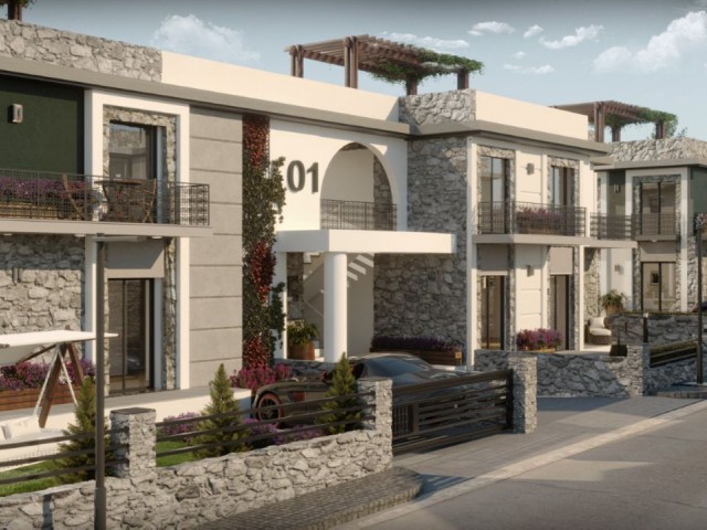 Girne Çatalköy Satılık 3+1 Bahçeli Daire 225.000 STG/+905338202346 - Fotoğraf 1