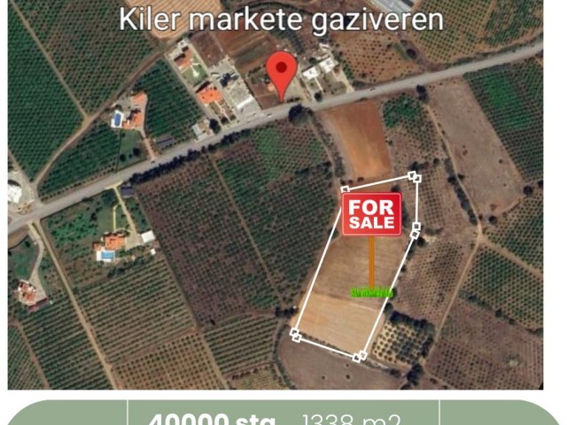 Lefke Gaziveren bölgeainde kiler markete 50m mesafe satılık arazi