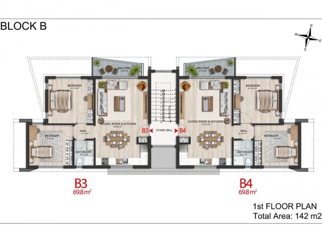 Alsancak’ta Özel Çatı Teraslı ve Manzaralı 2+1 Daire L
