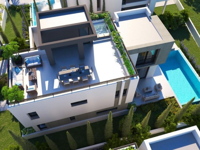 Girne Karaoğlanoğlu; Denize Yürüme Mesafesinde , Dağ Deniz Manzaralı Villa. Ocak 2026 Teslim ! - Fotoğraf 3