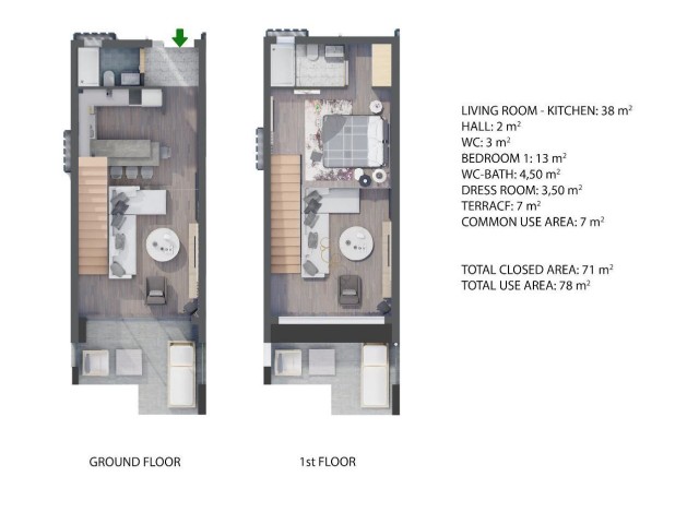 1+1 Loft Satılık Daire - Fotoğraf 3