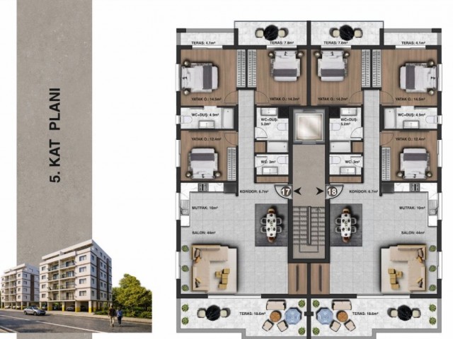 Gazimağusa Merkez'de Yeni Projede 2+1 Daireler - Fotoğraf 3