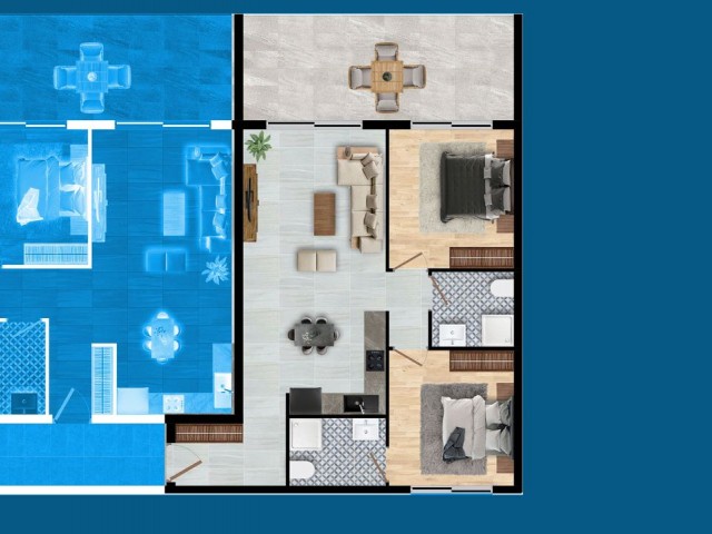 İskele Ötüken – Elysıum 125 M² | Zemin Kat | 2 Banyolu 2+1 Satılık Daire - Fotoğraf 4