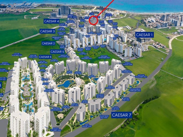 İskele Long Beach – Caesar Resort 4 Dıdus’ta Havuz Manzaralı 1+0 Satılık - Fotoğraf 3
