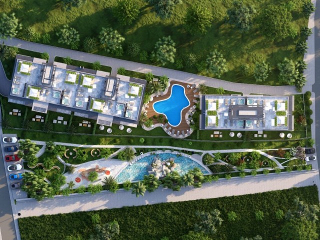 GİRNE ALSANCAK BÖLGESİNDE PROJEDEN SATILIK 2+1 HAVUZLU DAİRELER