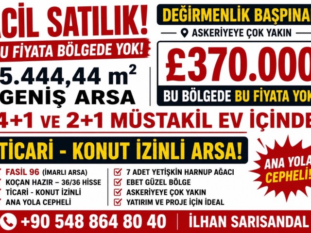 Lefkoşa Değirmenlik Başpınar Ticari İzinli 5444 M2 Arsa - Fotoğraf 2