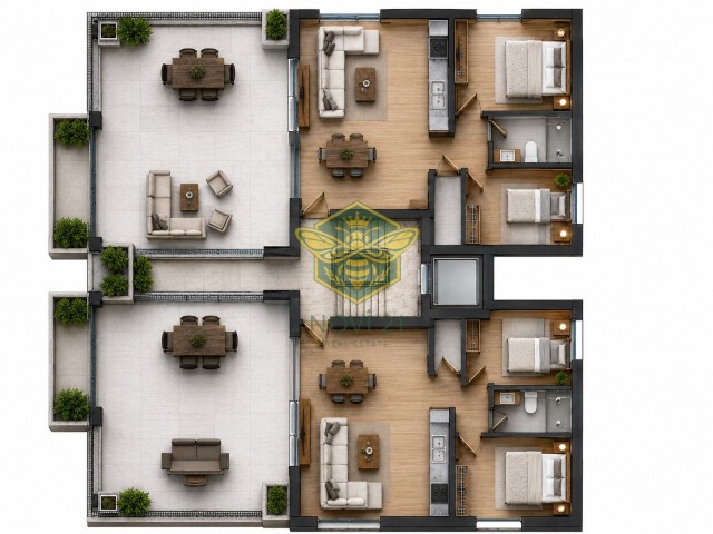 KKTC Lefkoşa Marmara Bölgesinde 40.000 Stg Peşin 2+1 Penthouse - Fotoğraf 4