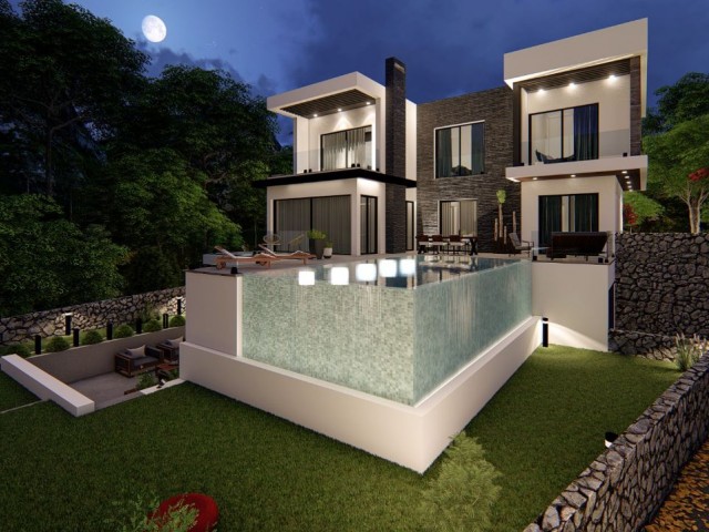 MUHTEŞEM MANZARAYA SAHİP GİRNE Karmi'de satılık 4+1 özel havuzlu, bahçeli triplex villa! Masrafsız, KDV, trafo dahil fiyat! - Fotoğraf 4