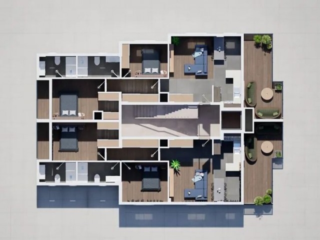 Lefkoşa/Gönyeli Bölgesinde Satılık Proje Aşamasında 2 Yatak Odalı Ensuit Daireler! Kira Potansiyeli En Yüksek Bölgelerden Biri! PENTHOUSE KAMPANYA! - Fotoğraf 1