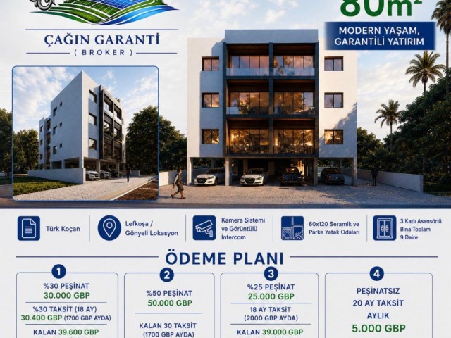 Lefkoşa/Gönyeli Bölgesinde Projeden Satılık 2+1 Lüks Daireler. Lansmana Özel 2 Daire 95.000 , Karkas Aşaması 110.000 STG. Teslim Tarihi 2026 haziran 2027. Araç Takası Kabul Edilir! - Fotoğraf 3
