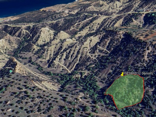 Girne /Karaağaç Bölgesinde Yolu Mevcut İmara Kapalı Satılık Arazi. Dönüm Fiyatı 20.000 STG! - Fotoğraf 1