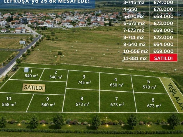 Lefkoşa/Meriç Bölgesinde 64.000 GBP Fiyattan Başlayan Aralık 2026 Teslim TÜRK KOÇAN Arsalar! Tükenmeden Alın - Fotoğraf 1