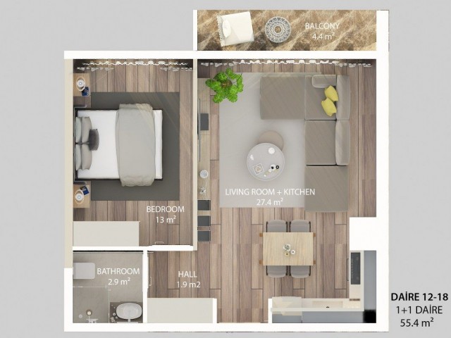Nice 2 Bedroom Apartment For Sale Location Behind Atakara Market Alsancak Girne - Fotoğraf 1
