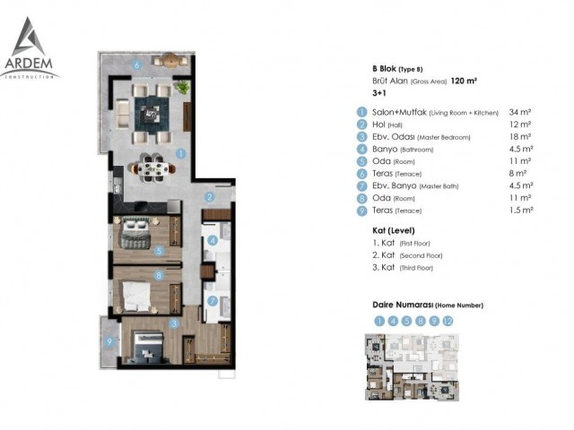 Charming 2 and 3 Bedroom Apartment For Sale Location Avangart Plus Girne - Fotoğraf 3