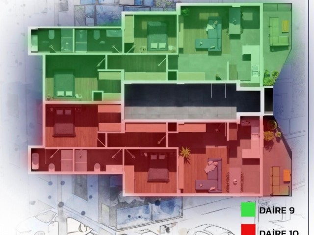 Lefkoşa Gönyeli'de Proje Aşamasında 2+1 Lüks Penthouse Satılık! - Fotoğraf 2