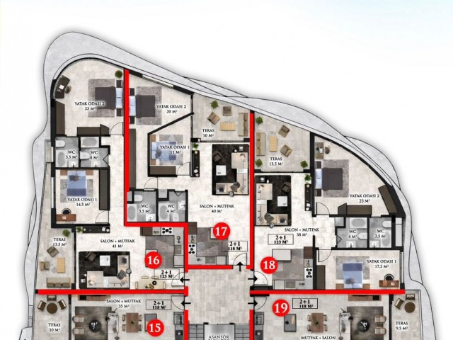 2+1 Daire 118 M2 30 Ay Vade Seçenkli Emsalsız Proje - Fotoğraf 4