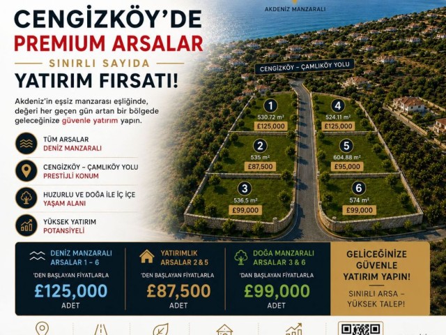 🌿 Girne Cengizköy’de deniz manzaralı premium arsa fırsatı!