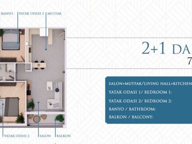 Gazimağusa, Çanakkale, City Mall AVM Arkası Projeden 2+1 ve 3+1, Satılık Apartman Daireleri