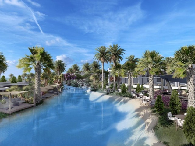 Mağusa Tatlısu’da Havuzlu Site İçerisinde, Dağ ve Deniz Manzaralı Satılık Studio Daire