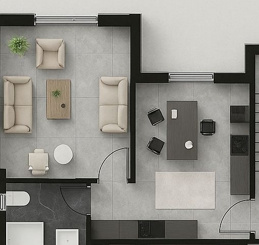 Lefkoşa Ortaköy’de 1+1 40 m2 Asansörlü, Türk Malı Satılık Lüks Ofisler