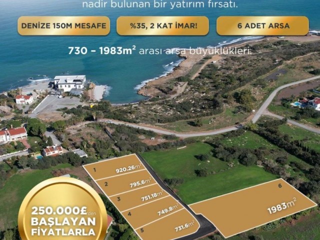 Girne Çatalköy’ de Denize Yürüme Mesafesinde, 6 Adet Satılık Arsa