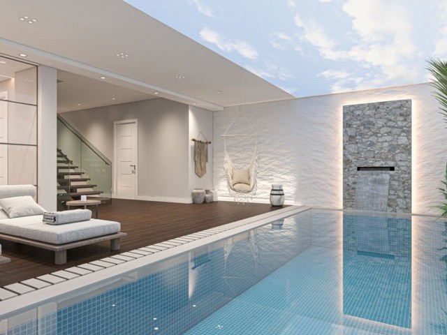 Girne, Edremit’te Satılık 5+2 Lüks Tripleks Villa – Kapalı ve Açık Havuz, Sauna, Asansör - Fotoğraf 4