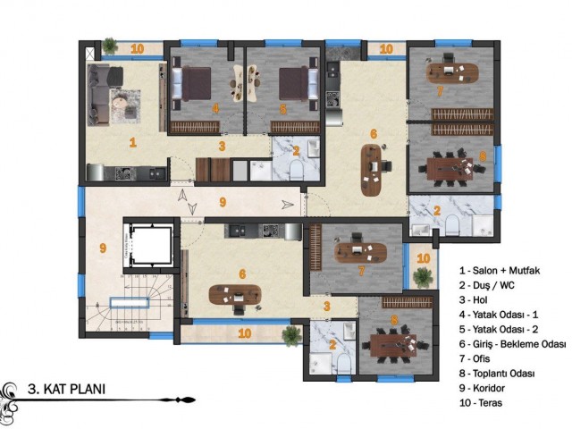 Girne Şehir Merkezinde Türk koçanlı, Asansörlü 2+1 Satılık Daire ve Penthouse - Fotoğraf 4