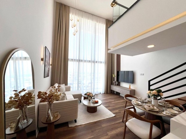 Tatlısu, Gazimağusa’da Satılık Sıfır 2 Yatak Odalı 2 Banyolu Loft Daire | Ortak Yüzme Havuzu - Fotoğraf 3