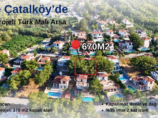 Girne Çatalköy'de Projesi Hazır satılık TÜRK KOÇANLI arsa araç takasına açık