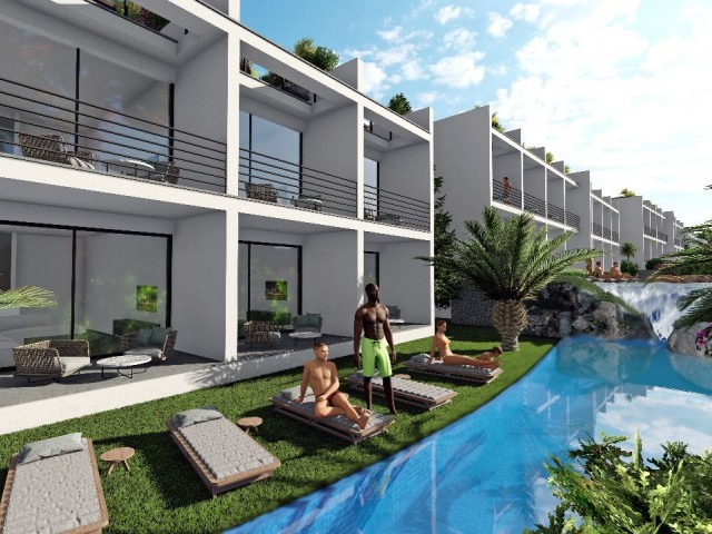Girne Bahçeli'de Isıtmalı Kapalı Havuzlu Ve Çeşitli Benzeri Tesisli Olan Şehir Gibi Studio,1+1 ve villa Projemiz - Fotoğraf 3