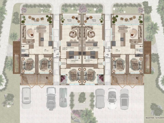 Coastal Residences – Lapta, Girne’de 1+1 Loft, 2+1 Bahçe ve Penthouse Daireler - Fotoğraf 2