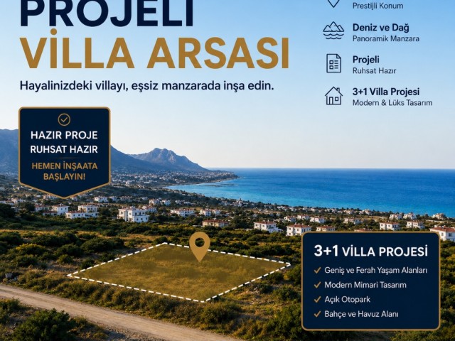Girne Karşıyaka'da Temelli  3+1 Projeli havuz + bahçe duvarlı