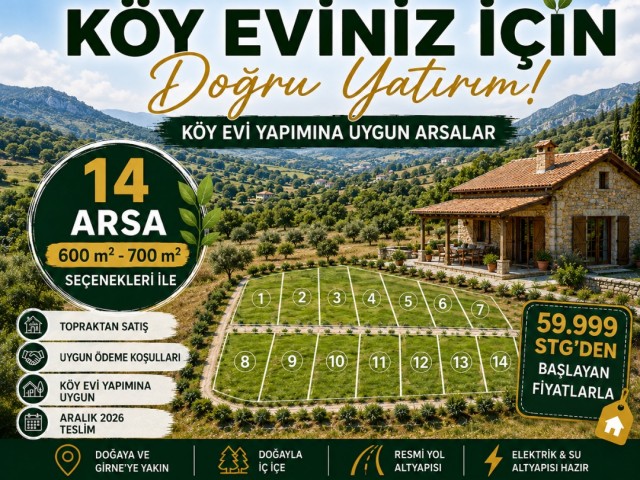 ŞİRİNEVLER KÖY EVİ YAPIMINA UYGUN ARSA