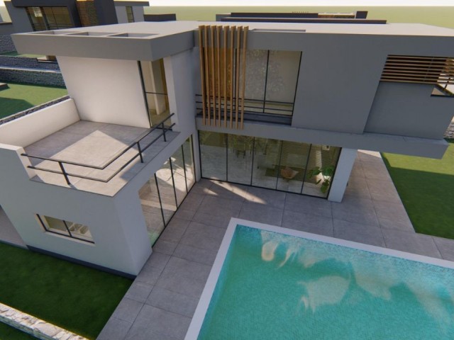 Girne Lapta'da Satılık 3+1 Tam Müstakil Modern Villa