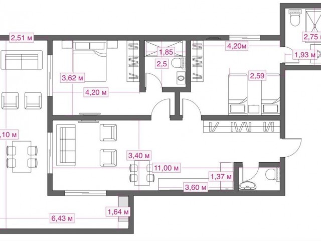 Satılık Penthouse-Long Beach, İskele - Fotoğraf 2