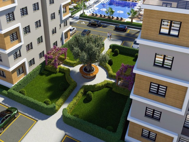 Magusa-İskele-Ercan-Lefkoşa-Girne lerin göbeğinde her şehire kolay ulaşımda yeni lüks citede 1+1  Daireler
