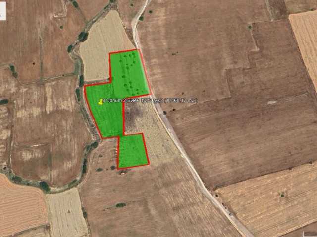 Gazimağusa Geçitkale 8 Dönüm 2 Evlek 1023 Ayk2 ( 11468.12 m2 ) Yüksek Kat İmarlı Satılık Arazi *** £17.000 Dönümü *** - Fotoğraf 2