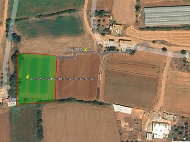 İskele Yeşilköy 1 Dönüm 3 Evlek 2055.27 Ayk2 ( 2532.51 m2 ) Satılık İmara Açık Arazi *** £55.000 GBP *** - Fotoğraf 4