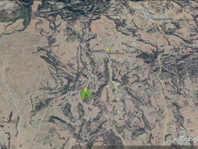 İskele-topçuköy 43 Donum 2 Evlek ( 58203 M2 ) ***£3.500 Stg Donumu *** Satılık Arazi - Fotoğraf 1