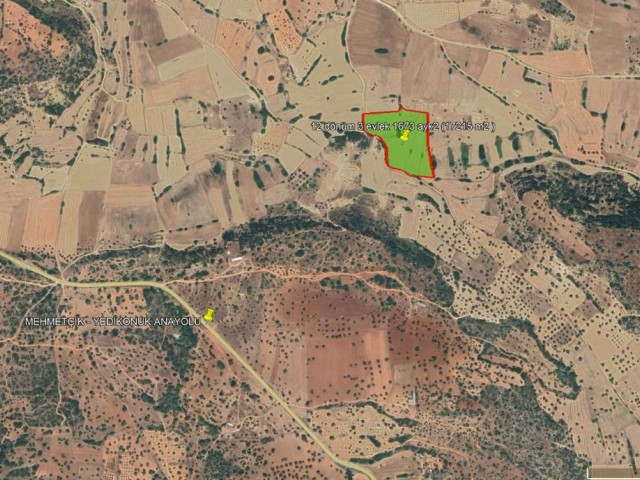 İskele - Yedikonuk 12 Dönüm 3 Evlek 1673 Ayk2 ( 17215 m2 ) Fasıl 96 İmarlı Satılık Arazi *** Toplam £68.000 *** - Fotoğraf 2