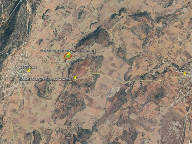 İskele - Yedikonuk 12 Dönüm 3 Evlek 1673 Ayk2 ( 17215 m2 ) Fasıl 96 İmarlı Satılık Arazi *** Toplam £68.000 *** - Fotoğraf 3