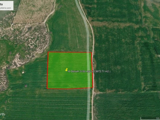 Gazimağusa - Alaniçi 10 Dönüm 3150 Ayk2 ( 13672.71 m2 ) Satılık Arazi *** Dönümü £5.000 GBP *** - Fotoğraf 3