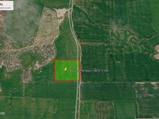 Gazimağusa - Alaniçi 10 Dönüm 3150 Ayk2 ( 13672.71 m2 ) Satılık Arazi *** Dönümü £5.000 GBP *** - Fotoğraf 4