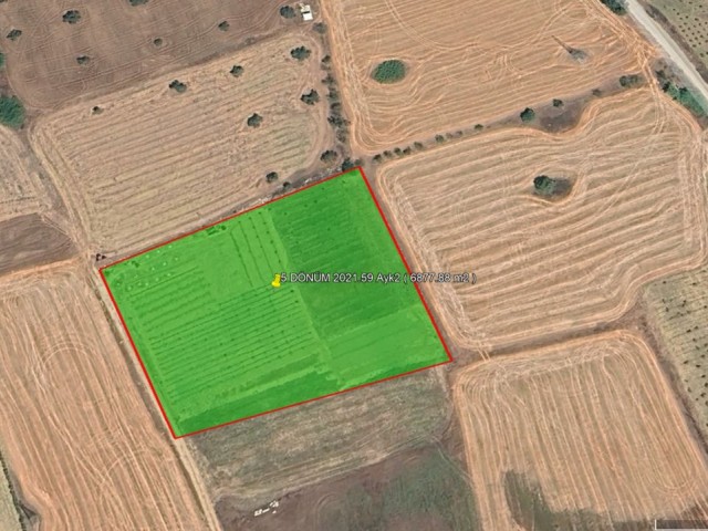 İSKELE - ÇAYIROVA 5 DÖNÜM 2021.59 Ayk2 (6877.88 m2) SATILIK ARAZİ *** £29.000 DÖNÜMÜ ***
