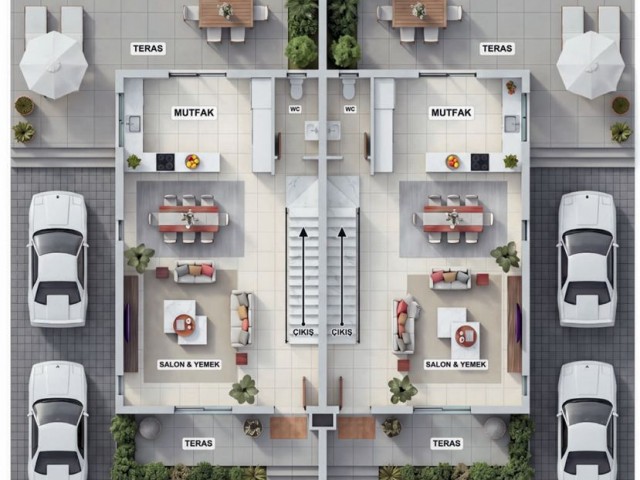 GAZİMAĞUSA - TUZLA PROJE AŞAMASINDA TAKSİTLİ ÖDEME İMKANI İLE SATILIK 3 +1 İKİZ VİLLA ***£159.000***