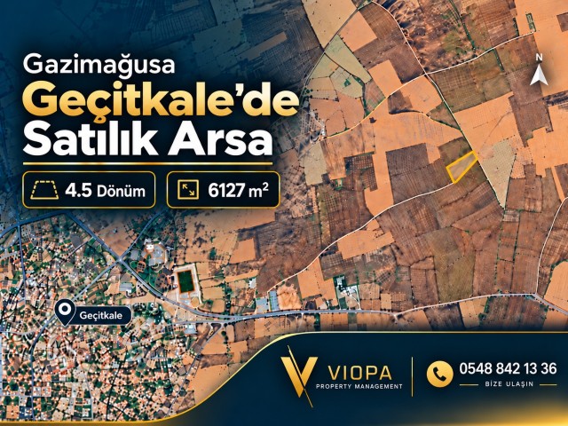 Geçitkale de 4.5 dönüm Satılık Arsa