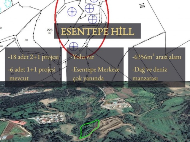 Girne Esentepe'de 4.5 dönüm Projesi hazır Satılık Arsa - Fotoğraf 4
