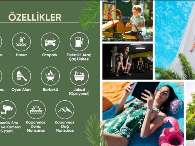 Lapta'da site içerisinde satılık 2 + 1 ikiz villa dağ ve deniz manzarasına sahip - Fotoğraf 4