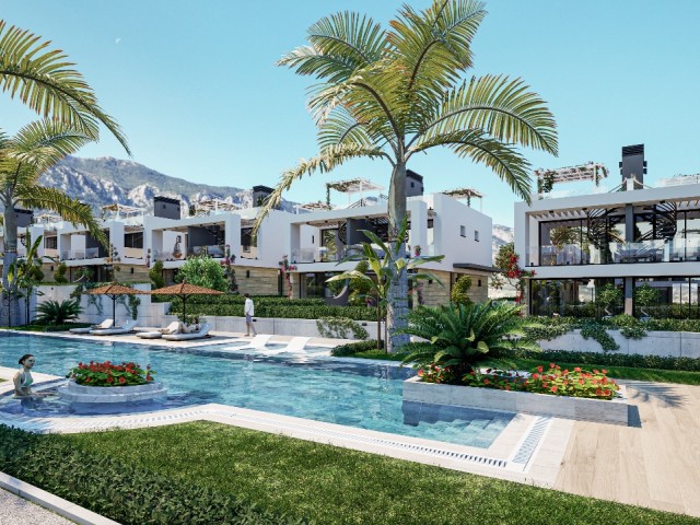 Lapta Girne'de site içerisinde Satılık 2+1 ikiz villa - Fotoğraf 4