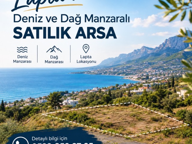 Lapta'da Dağ ve deniz manzaralı Satılık Arsa - Fotoğraf 1